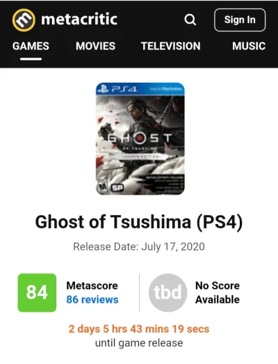A.....m - Są już pierwsze recenzje Ghost of Tsushima. Wychodzi na to, że to najlepszy...