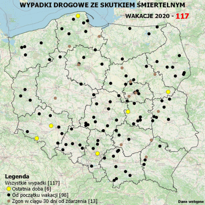 Birbirgo13 - MAPA WYPADKÓW DROGOWYCH ZE 
SKUTKIEM ŚMIERTELNYM - WAKACJE 2020

Mi...