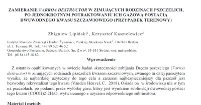 R.....a - Polska nazwa na przebiegły i interesujący organizm jakim jest warroza, czyl...