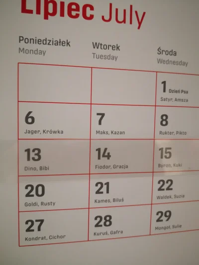 zielonasowa - Moja mama ma kalendarz w którym wymienione są psie / kocie imieniny ʕ•ᴥ...