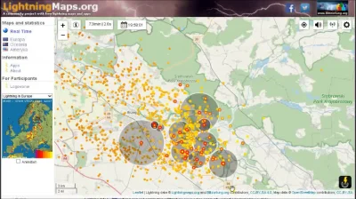 badtek - Ale napierdziela pieronami, rzadko taki widok na lightningmaps... okolice Br...