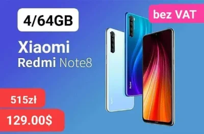 sebekss - Tylko 129.00$ (515zł) za Xiaomi Redmi Note 8 4/64GB❗ 
➡️Snap665, 4 aparaty...