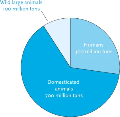 Ziombello - Ilość biomasy zajmowanej przez ludzi, zwierzęta hodowlane i duże dzikie z...