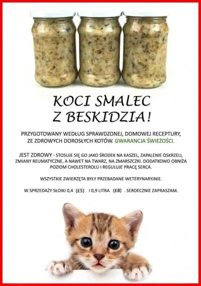 Konsmetal - Witam organizuje #rozdajo tym razem do wygrania koci smalec. Losowanie ju...