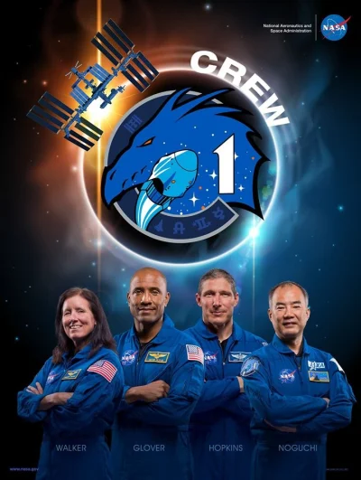 ahura_mazda - Oficjalny plakat NASA dotyczący pierwszej załogowej misji operacyjnej n...