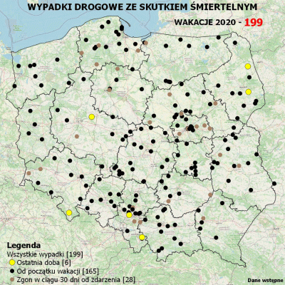 Birbirgo13 - MAPA WYPADKÓW DROGOWYCH ZE 
SKUTKIEM ŚMIERTELNYM - WAKACJE 2020

31...