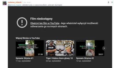 jamrozykupiec - @mateoszinbecki: niestety ale uszaty haker zablokował możliwość odtwa...