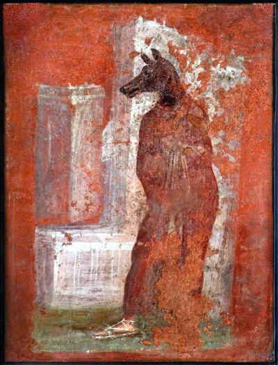 HeruMerenbast - Przedstawienie kapłana w masce Anubisa z świątyni Izydy w Pompejach z...