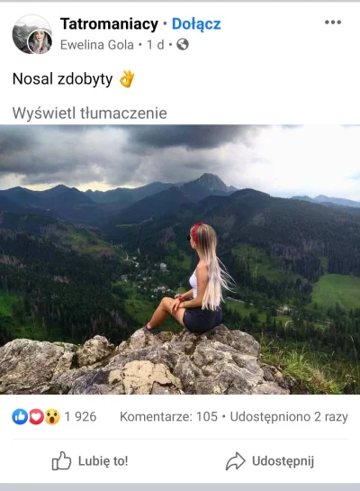 T.....k - Kurde myślałem że ta Facebookowa grupa tematyczna o tatrach istnieje po to ...