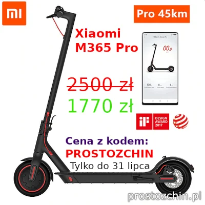 Prostozchin - >> Hulajnoga Xiaomi M365 Pro << ~1770 zł z wysyłką z Czech w Banggood
...