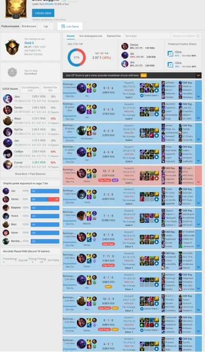 Mirkoelement - Dla takiego match history jeszcze gram w tą gierkę: https://euw.op.gg/...