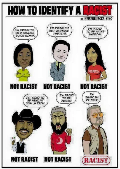 vendaval - > Wszyscy biali są rasistami...

... według tej oto politycznie poprawne...