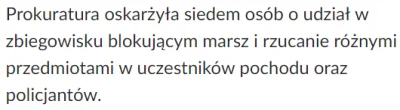 FlasH - Informacja nieprawdziwa.
Został skazany za udział w zbiegowisku, a nie bloko...