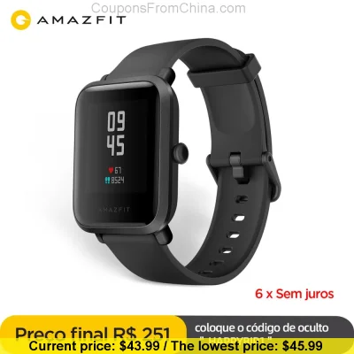 n____S - Amazfit Bip Smart Watch - Aliexpress 
Kupon: "HAPPYRU" + $5 kupon sprzedawc...
