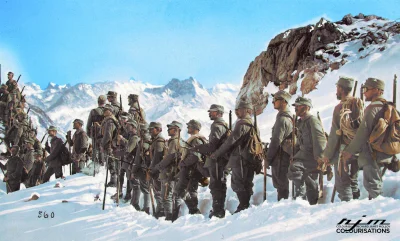 myrmekochoria - Niemieccy żołnierze trenują w Allgäu przed wysłaniem na front alpejsk...