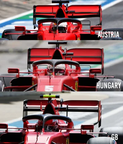 pablonzo - Różnice w tylnych sekcjach Ferrari na ostatnich trzech torach:
#f1 #f1pro