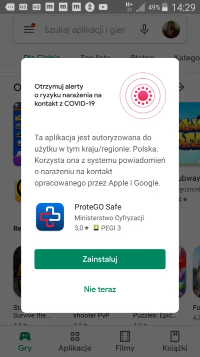 epigraf - Czy u Was także od razu po uruchomieniu Sklepu Google Play pojawia się "prz...