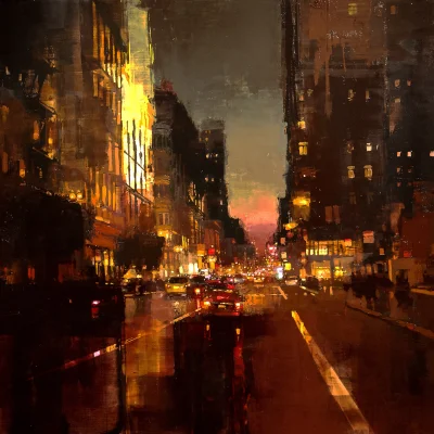 panidoktorodarszeniku - Jeremy Mann
Sunset by Union Square, 2013, olej na panelu, 91...