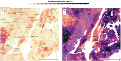 S.....X - Bezrobocie w Nowym Jorku - porównanie lutego do czerwca

#mapy #kartograf...