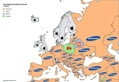 arturo1983 - Najlepiej sprzedające się smartfony w 2019 roku w Europie.

#mapporn #...