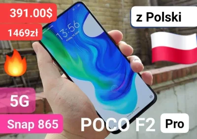 sebekss - Tylko 391.00$ (ok 1469zł) za Xiaomi Poco F2 Pro 6/128GB z Polski ❗
➡️ Najt...