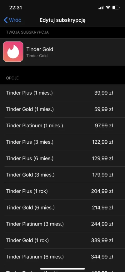 Sebsol - Co to jest ten tinder platinum XD 
100zł to nieźle powaliło 
#tinder