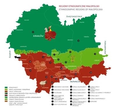 B.....a - Regiony etnograficzne w województwie małopolskim.
#mapy #mapporn #etnograf...