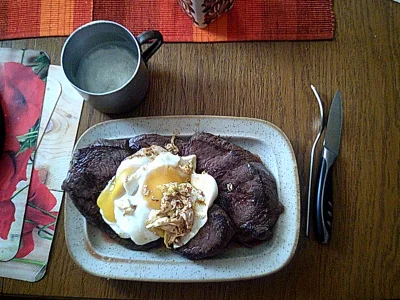 anonymous_derp - Dzisiejsze śniadanie: Udziec wołowy smażony na maśle, trzy jajka sad...