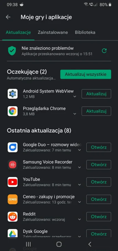 LegoFan11 - Ej a czemu na Samsungu A10 nie mogę zaktualizować "Android System Webview...