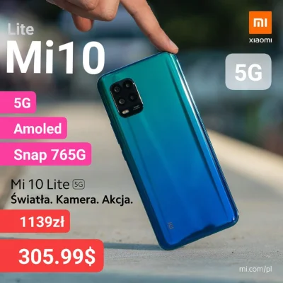 sebekss - Tylko 305.99$ (1139zł) za telefon Xiaomi Mi 10 Lite 6/64GB❗ Wersja 6/128GB ...