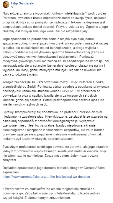 yeron - Małe podsumowanie dotyczące Jordana Petersona.

#bekazprawakow #koronawirus...