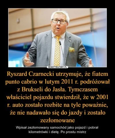 januszzczarnolasu - @PozorVlak: Czarnecki jechał "zimą z Jasła do Brukseli zezłomowan...