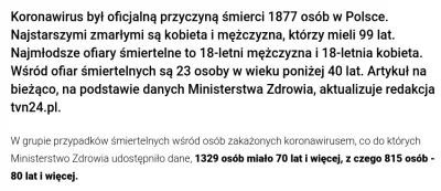 bioslawek - > A to, że ludzie umierają ze starości i na swoje choroby współistniejące...