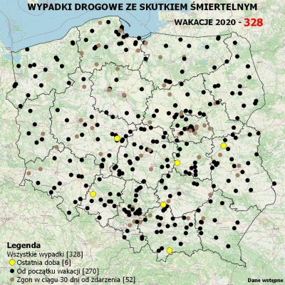 Birbirgo13 - MAPA WYPADKÓW DROGOWYCH ZE 
SKUTKIEM ŚMIERTELNYM - WAKACJE 2020

Mi...