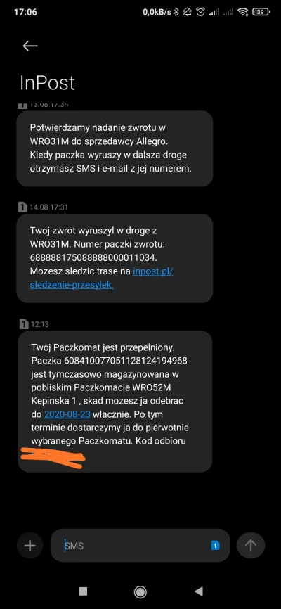 MichalQ20 - @Korneliusz4 wygląda na błąd, w sms o tymczasowym magazynowaniu ta sama a...