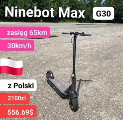 sebekss - Tylko 556.69$ (ok 2100zł) za Xiaomi Ninebot Max G30 z Polski ❗
➡️z zasięgi...