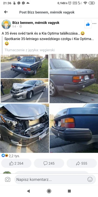 henk - Wiem, że kontrolowane strefy zgniotu i inne #!$%@?-muje, ale...
#volvo #volvof...