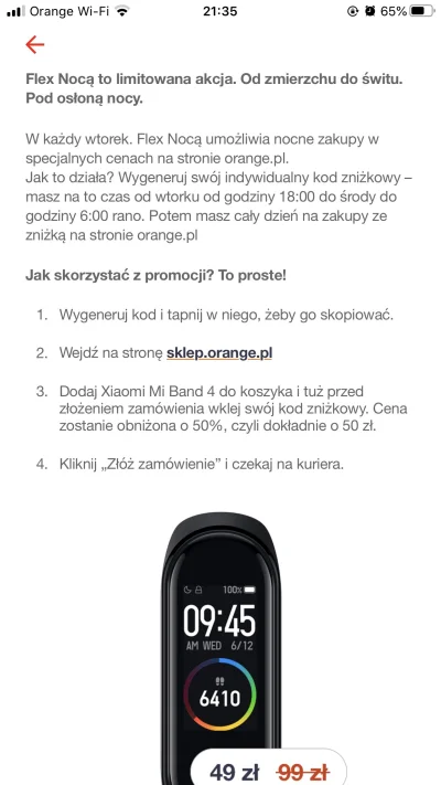 prlw123 - Chętne przygarnę kod na 50 % zniżki na #miband w #orangeflex W zamian oferu...