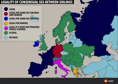 MudrzynKamil - Legalność seksu kazirodczego w Europie #mapporn #ciekawostki