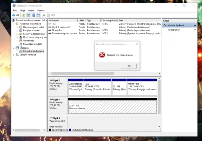 mafi20 - kupilem dysk ssd m2 chce przydzielic partycje i na końcu mi wyskakuje parame...
