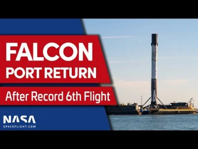 A.....l - Powrót boostera Falcon B1049 do portu po rekordowym, 6 użyciu. 
Na żywo z ...