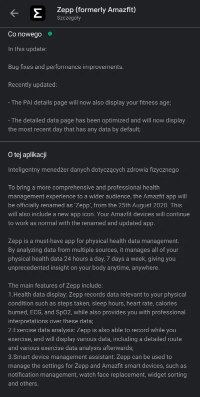 sylwke3100 - Od 25 sierpnia nie będzie już apki amazfit a będzie Zepp


#xiaomi #amaz...
