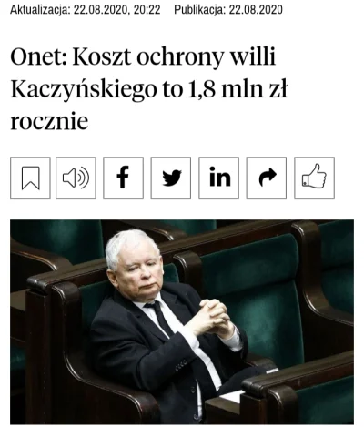 I.....u - Każdej doby budynku, w którym mieszka Kaczyński, strzeże nawet 18 policjant...