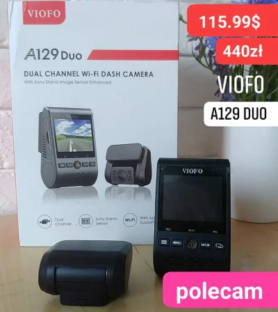 sebekss - Tylko 115.99$ [ok 440zł] za podwójną kamerę samochodową Viofo A129 Duo z GP...