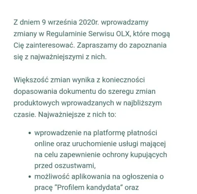 Malinozaur - OLX od września ma wprowadzić płatności i zabezpieczenia. Dzisiaj maila ...