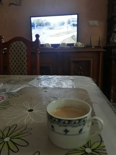 pigoku - #dziendobry 
A na śniadanie #kawa przy telewizorku. TV #podlasie i mój ulubi...