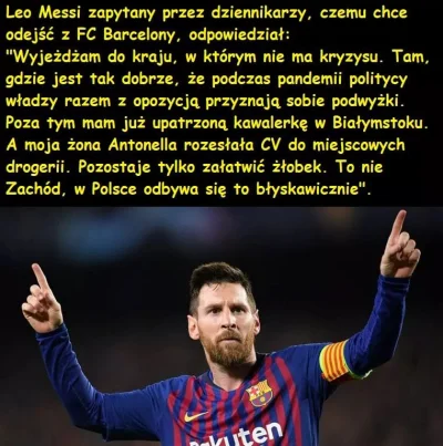 Poitrus - Messi wydał oświadczenie dlaczego odchodzi z barcelony ( ͡° ͜ʖ ͡°)
#hehesz...