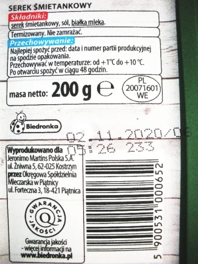 wkto - Serek śmietankowy do kanapek 200g w #biedronka jest obecnie dostarczany od #pi...