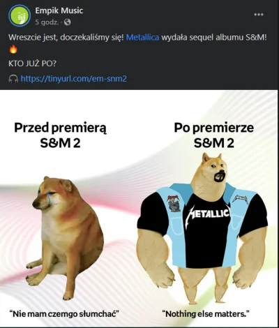 ksaler - ( ͡° ͜ʖ ͡°) mempik

#metallica #empik #muzyka #metal #heheszki