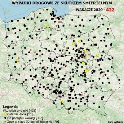 Birbirgo13 - MAPA WYPADKÓW DROGOWYCH ZE 
SKUTKIEM ŚMIERTELNYM - WAKACJE 2020

Mi...